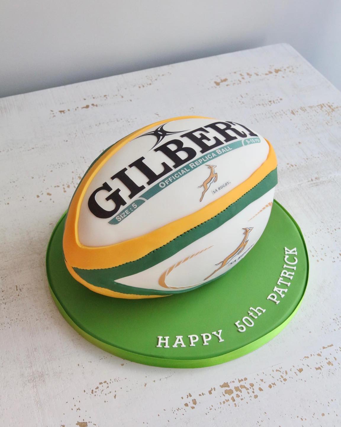 Springbok South Africa Rugby Ball BIrthday Cake