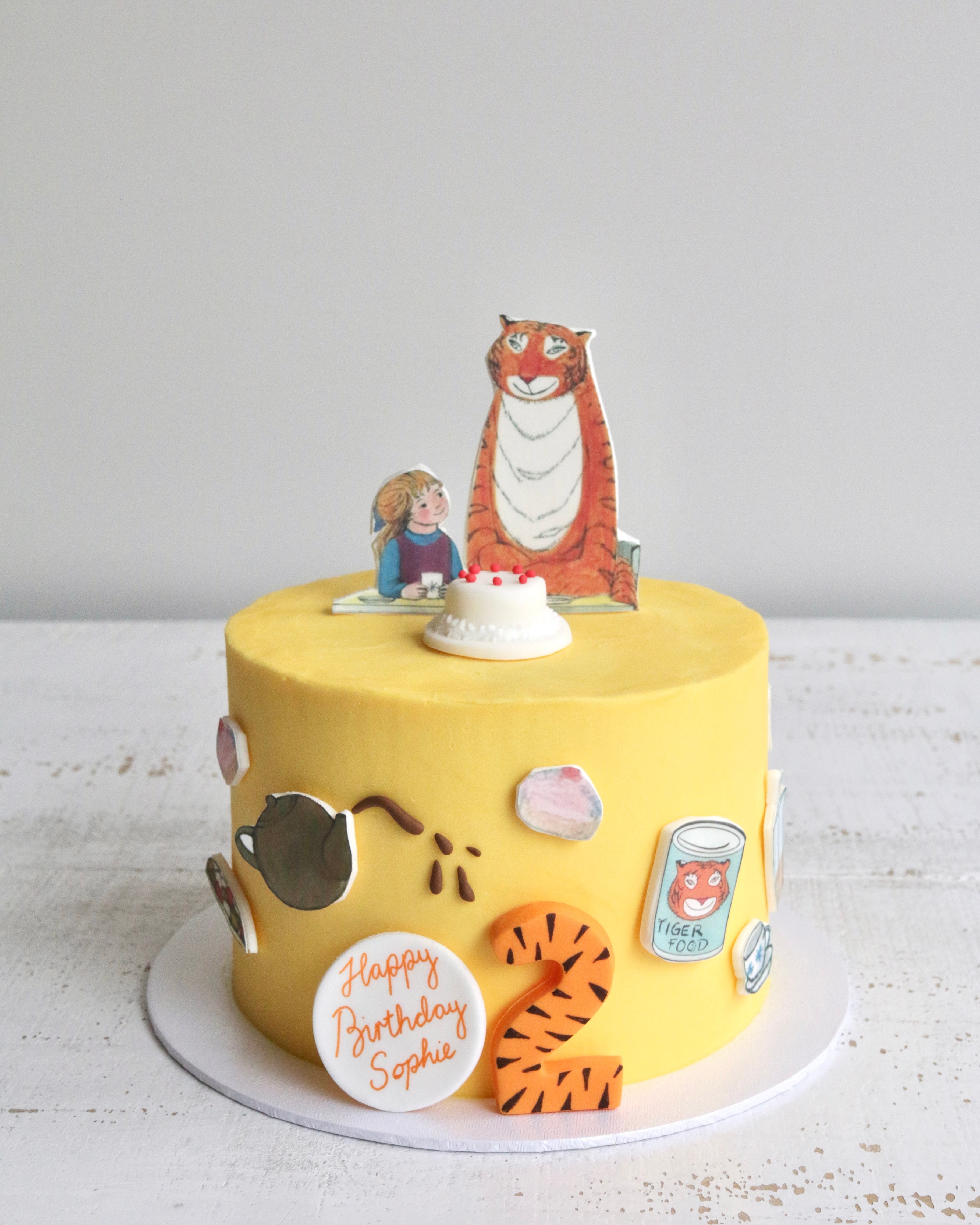 Tiger Who Came To Tea Buttercream 2nd Birthday Cake