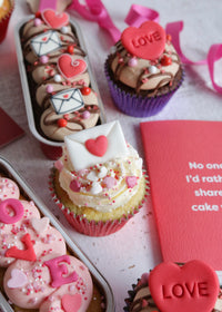 Afternoon Crumbs Valentine's 2025 Collection with Close Up on Love Letter Cupcake