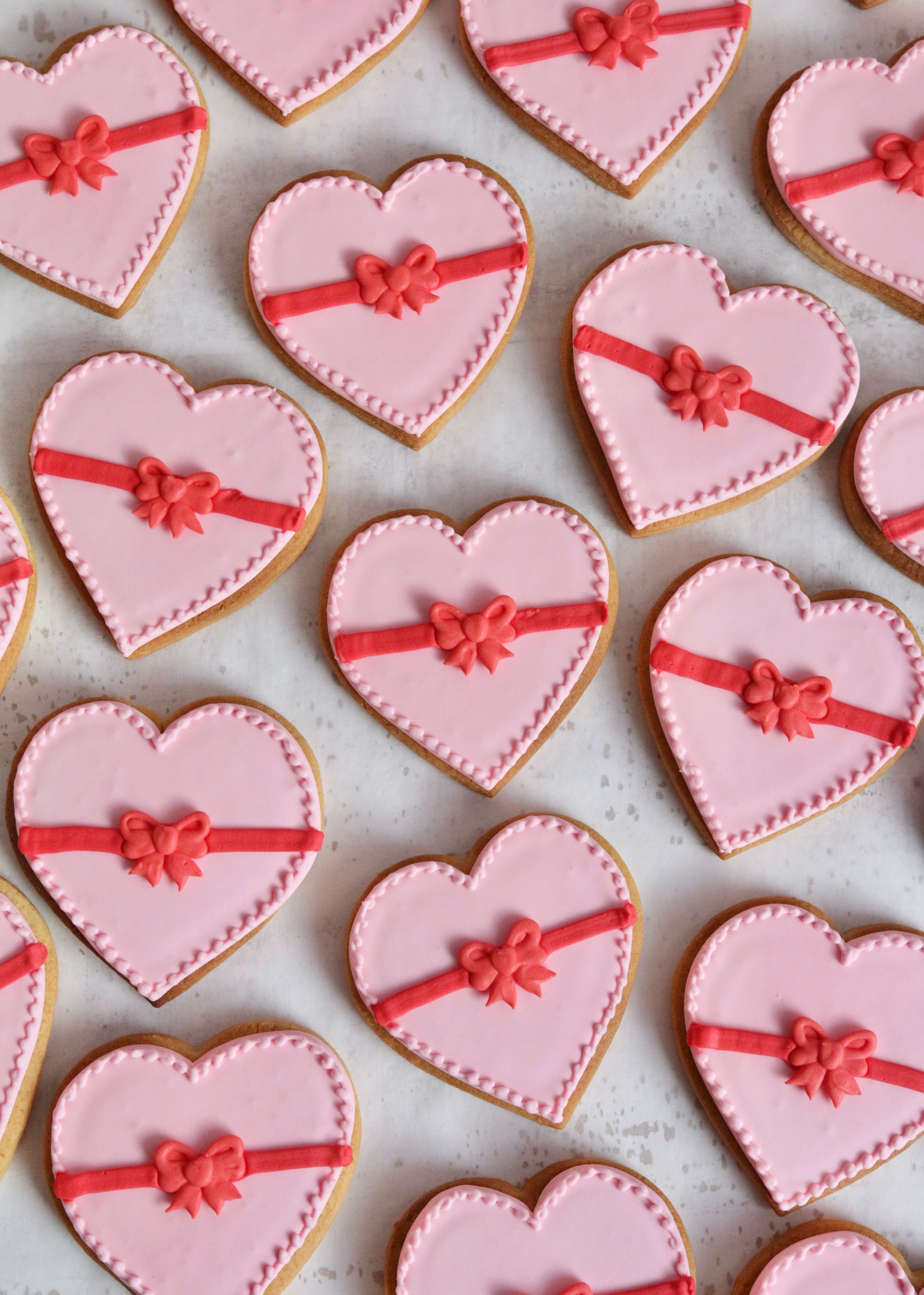 Valentine's Heart & Bow Biscuits