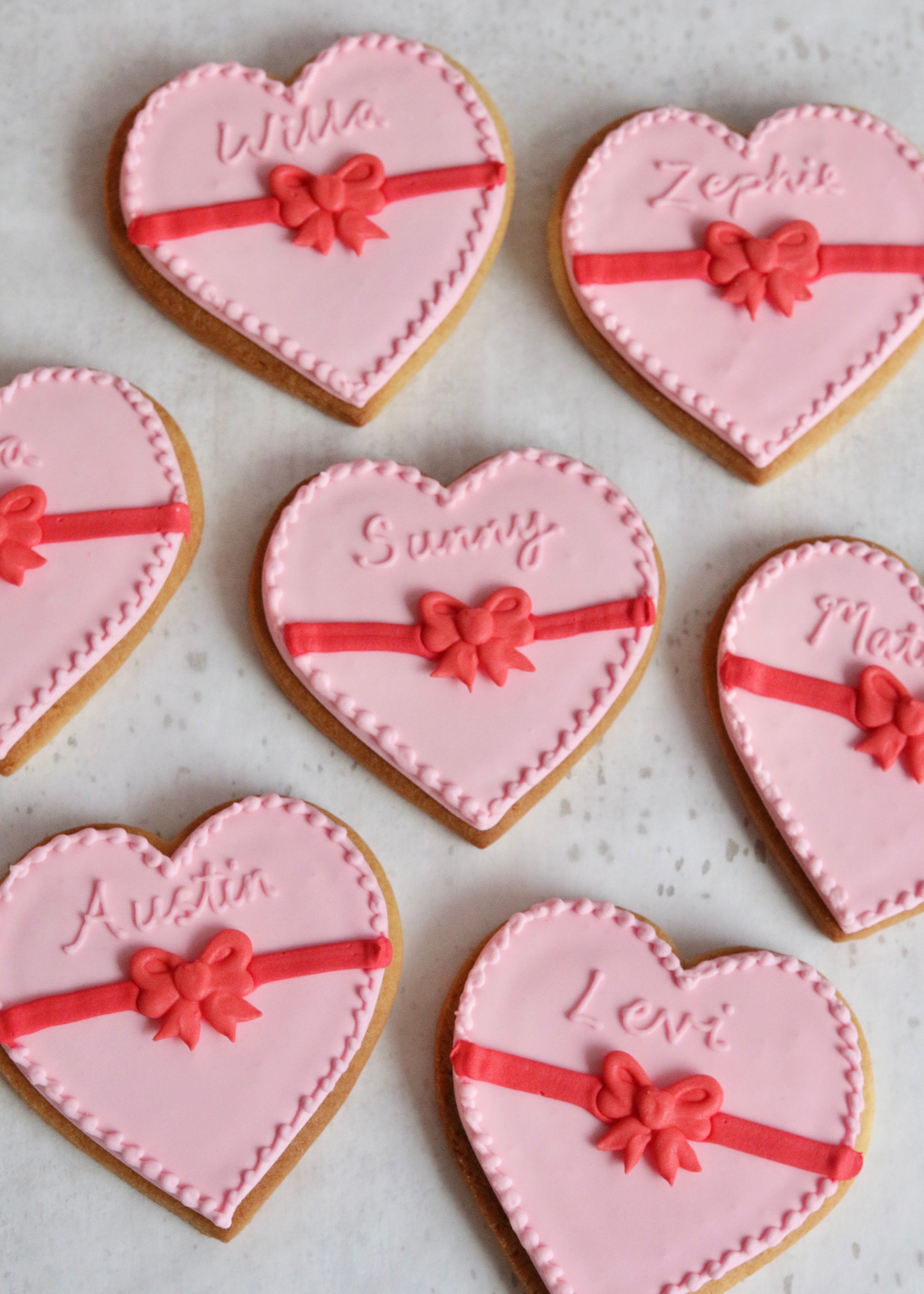 Valentine's Heart & Bow Biscuits