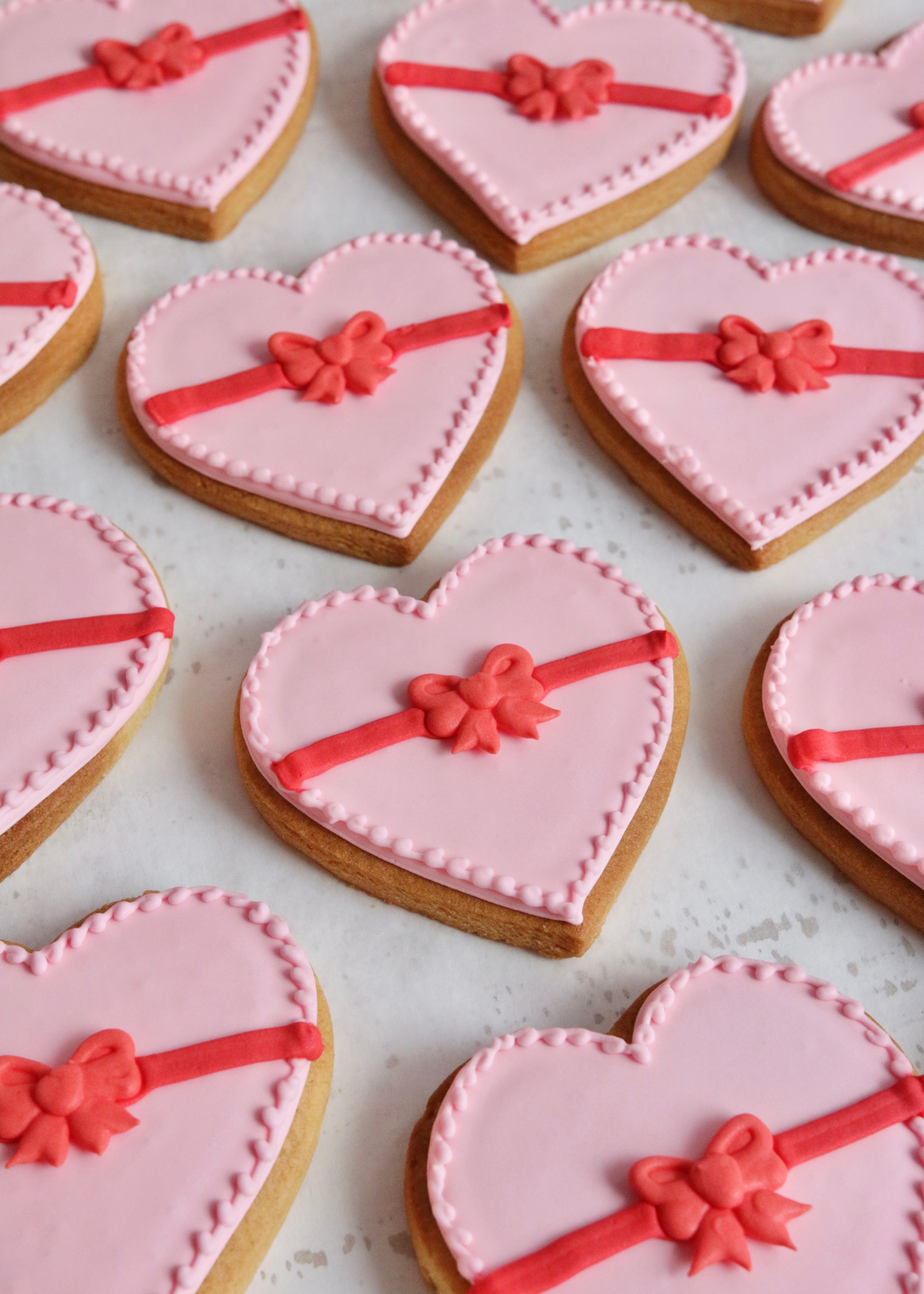 Valentine's Heart & Bow Biscuits
