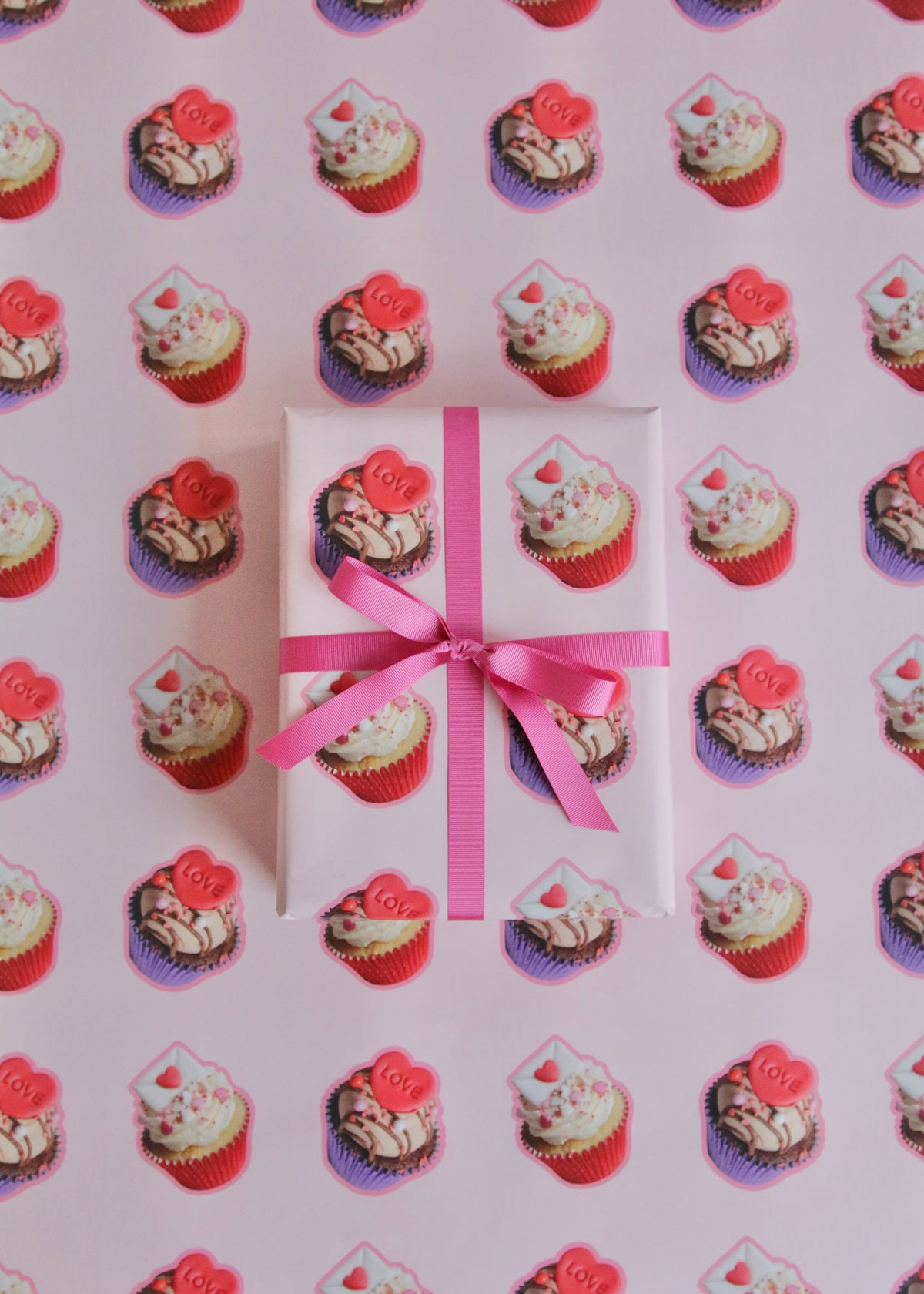 Valentine's Love Letter Cupcake Wrapping Paper with Wrapper Present