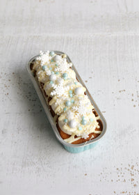 White Chocolate Christmas Little Loaf Cake with Snowflakes