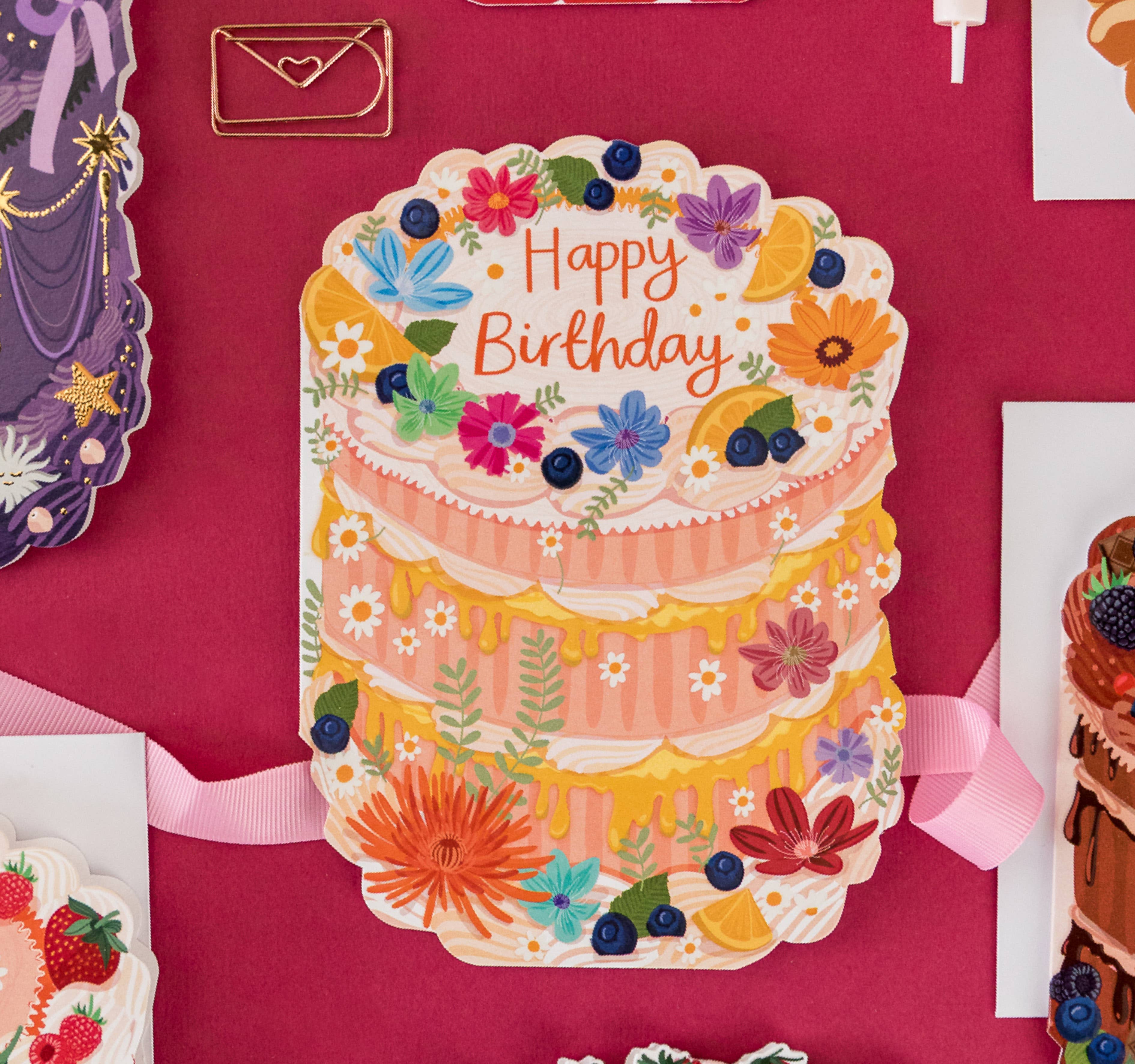 Happy Birthday - Birthday Cake Shaped Greeting Card