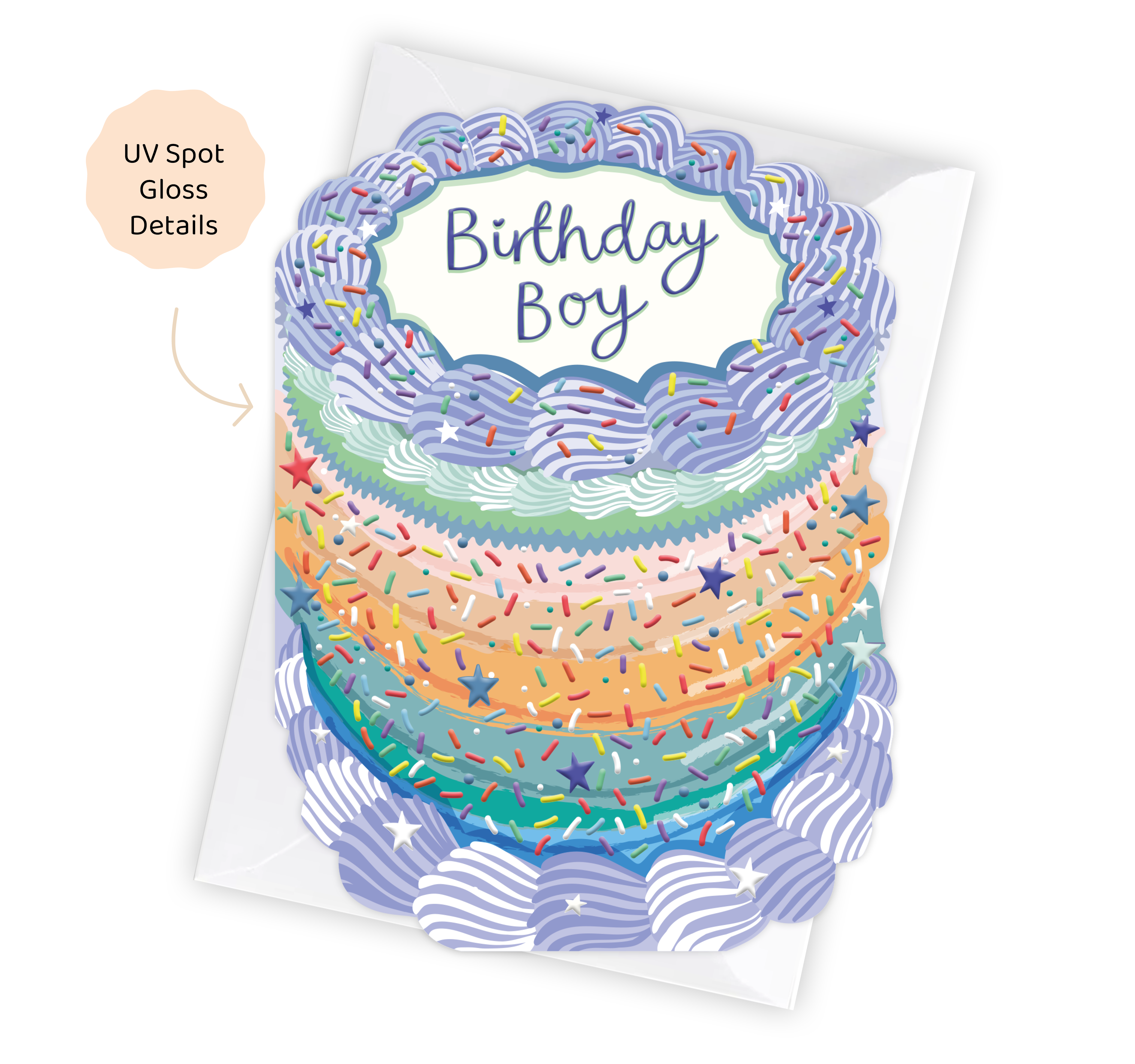 Birthday Boy - Birthday Cake Shaped Greeting Card