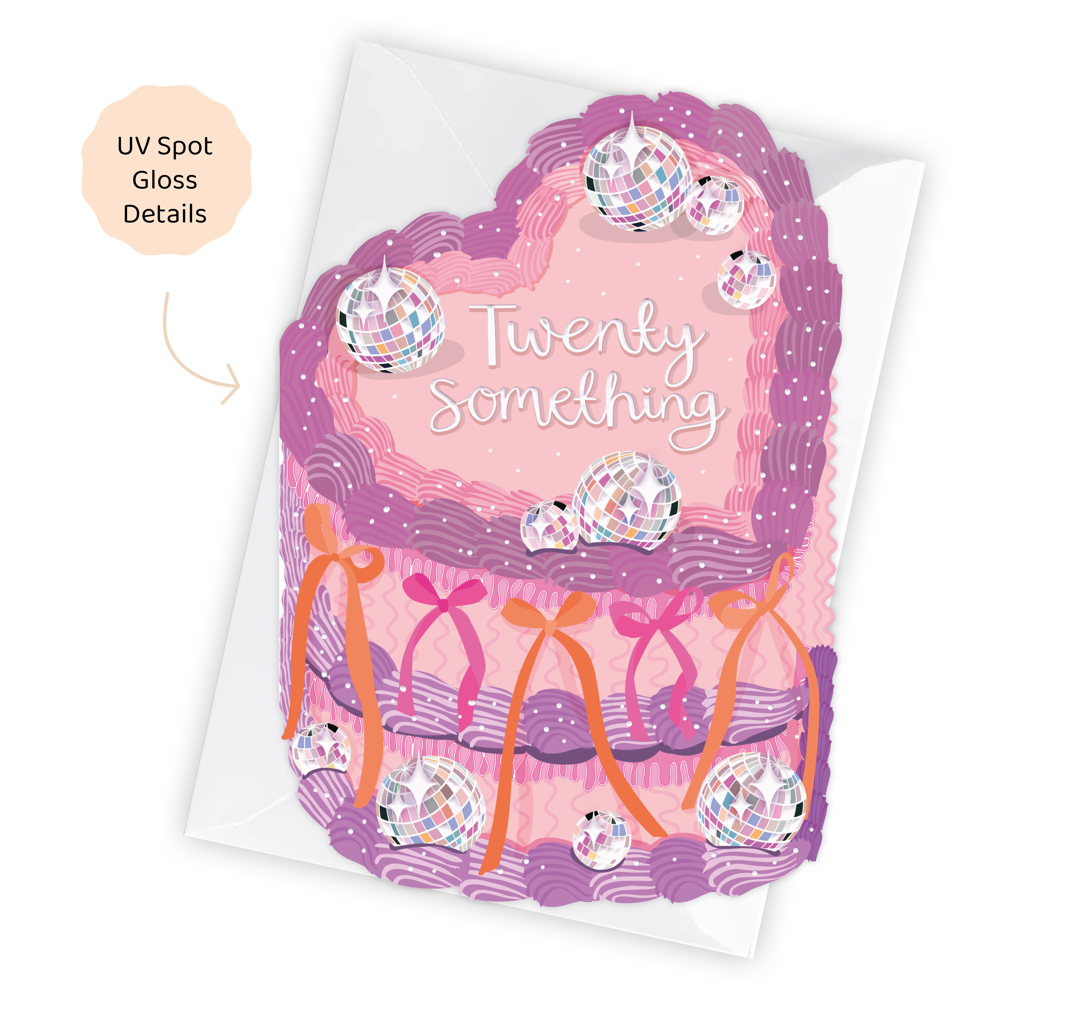 Twenty Something - Birthday Cake Shaped Greeting Card