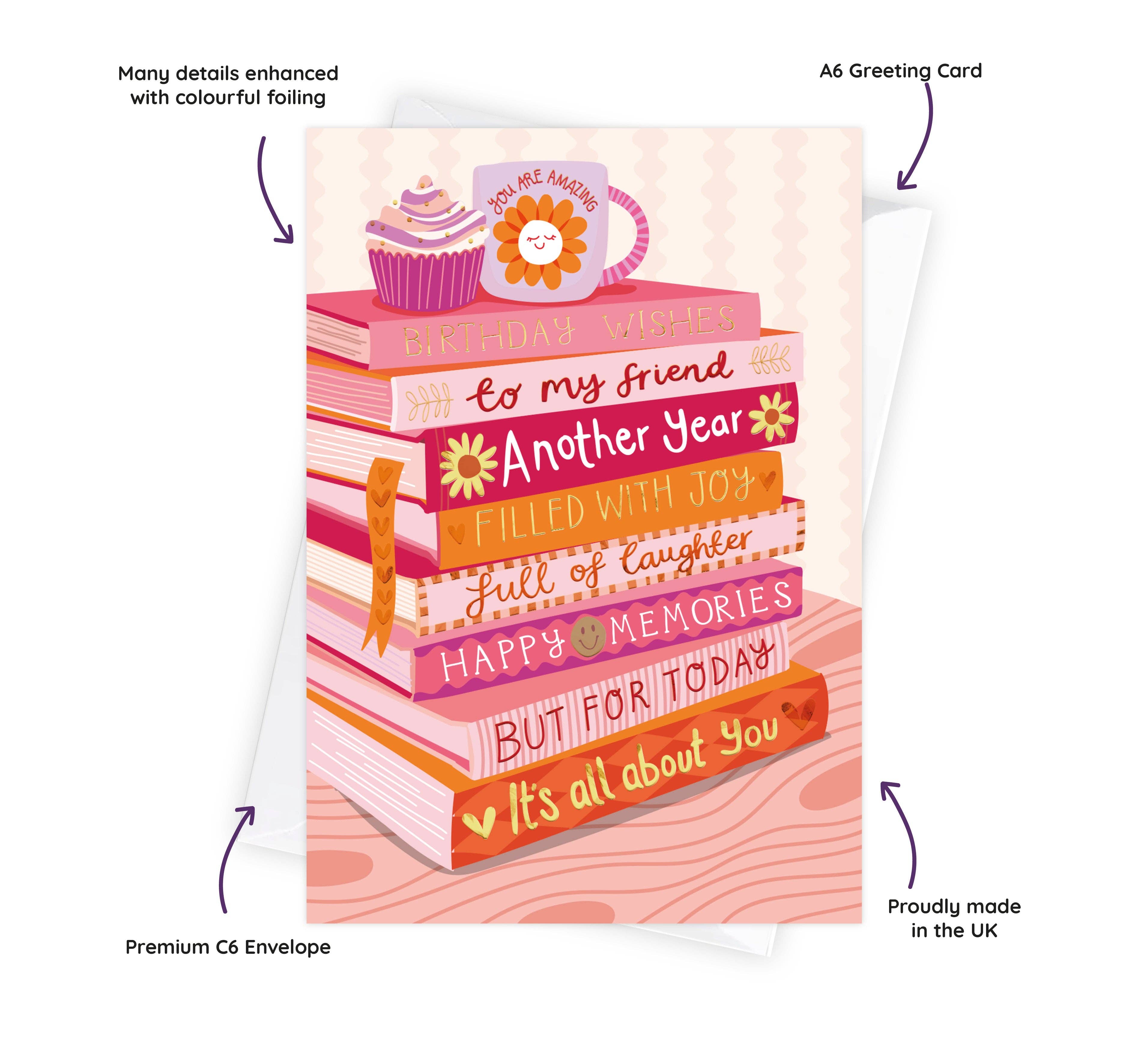 'Happy Birthday To My Friend' Bookish Birthday Card