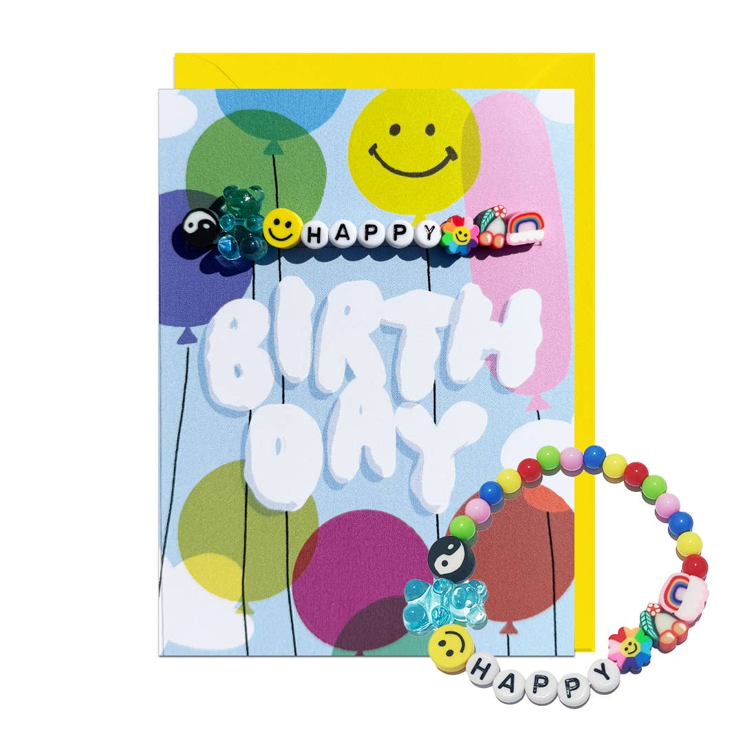 Birthday Balloons Happy Bracelet Card