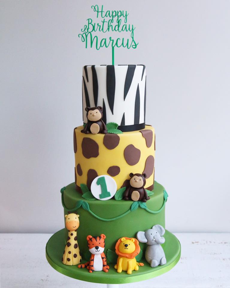 Two Tier Jungle Theme Cake | Animal Theme Birthday Cake – Liliyum  Patisserie & Cafe