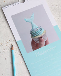 Afternoon Crumbs 2022 Cake & Cupcake Wall Calendar September Mermaid Cupcake Page