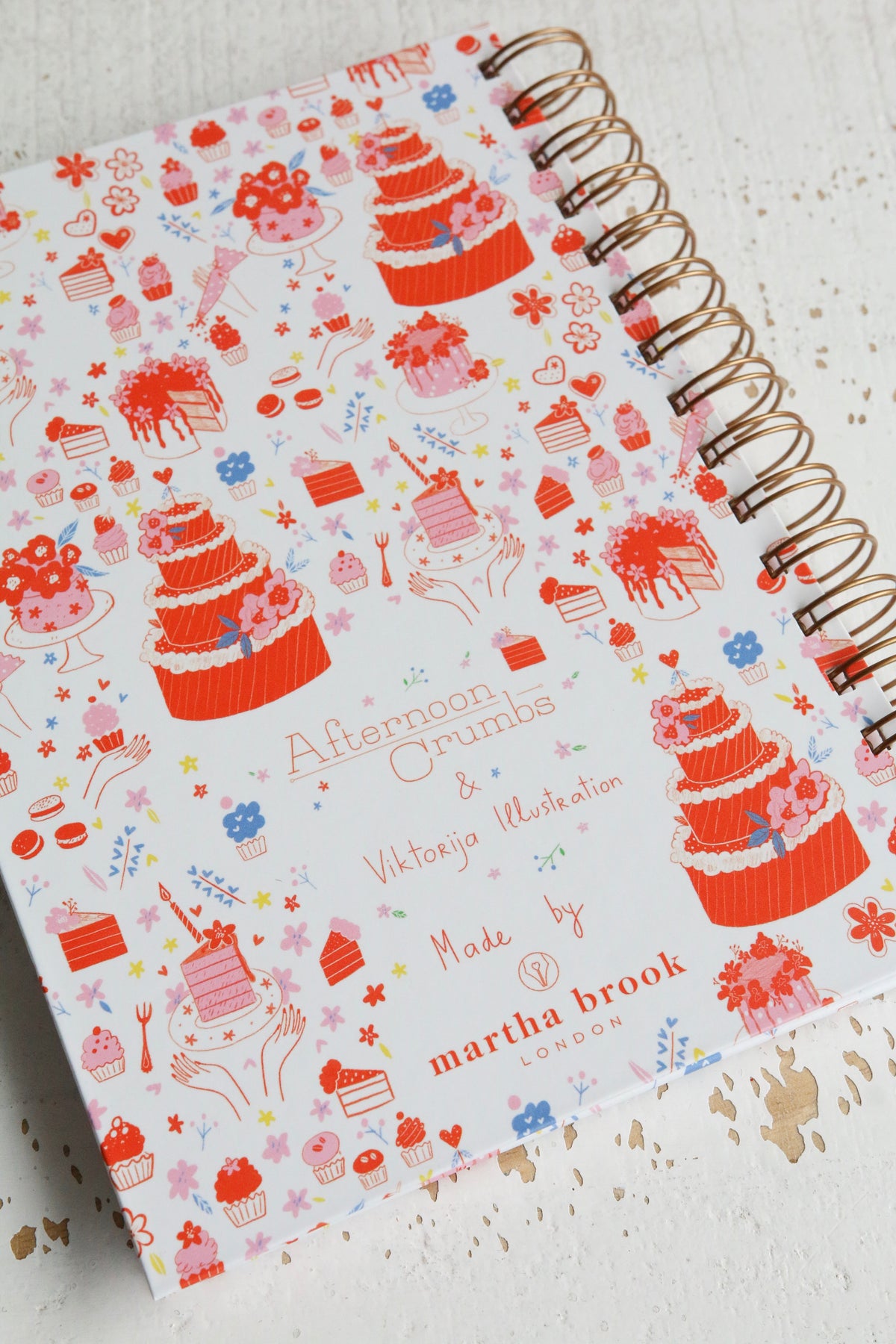 Illustrated Notebook Featuring Cake & Cupcakes back with Logos