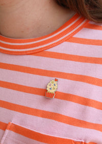 Enamel Cupcake Pin on Sweater
