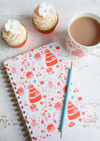 Illustrated Notebook Featuring Cake & Cupcakes with Tea & Cupcakes