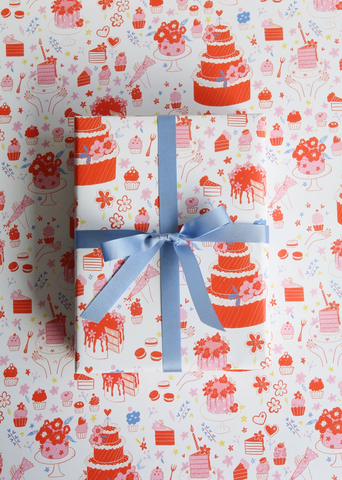 Cake & Cupcakes Orange Wrapping Paper