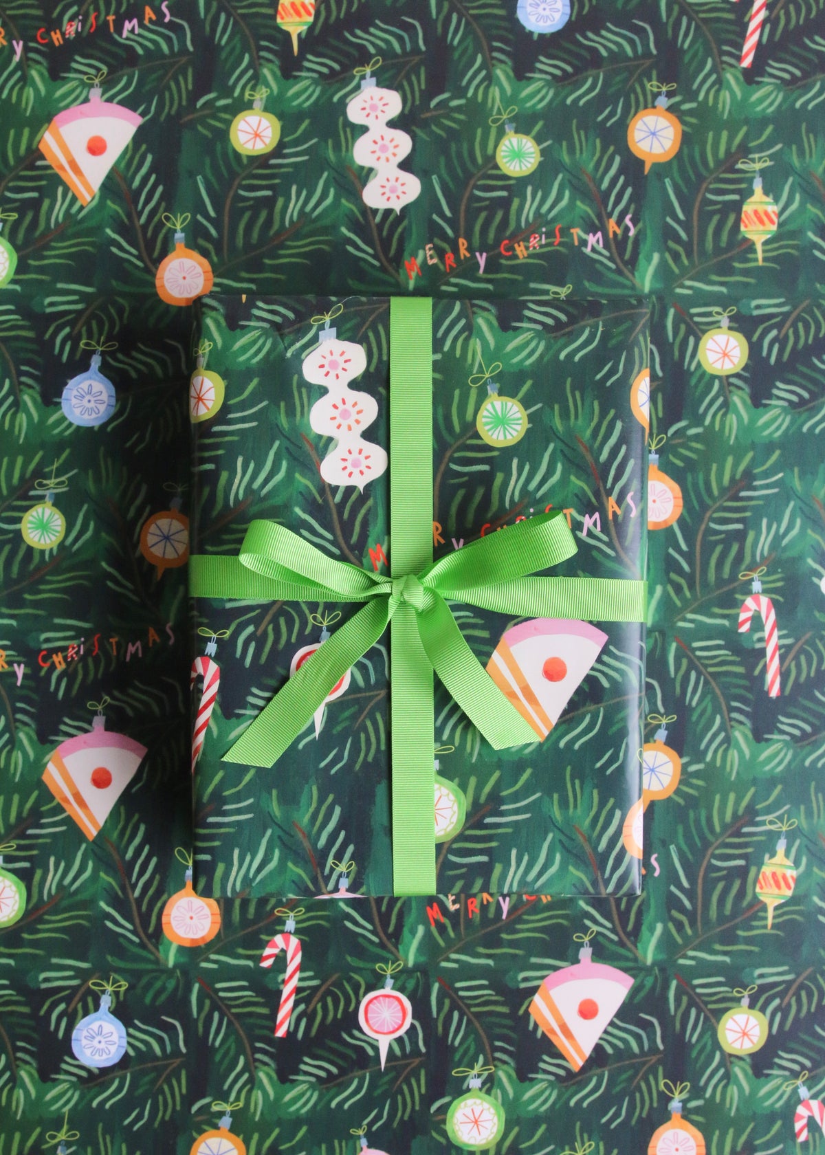 Christmas 'Cake The Halls' Bauble Wrapping Paper
