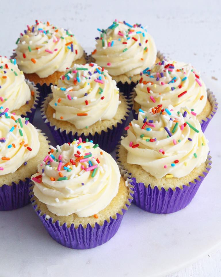 Rainbow Sprinkle Cupcakes