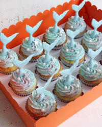 Mermaid Cupcakes in Turquoise in Box