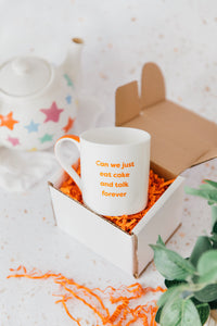 Can We Just Eat Cake and Talk Forever Mug in Box
