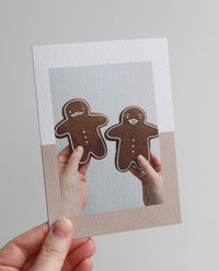 Gingerbread Man and Woman Photo Christmas Card