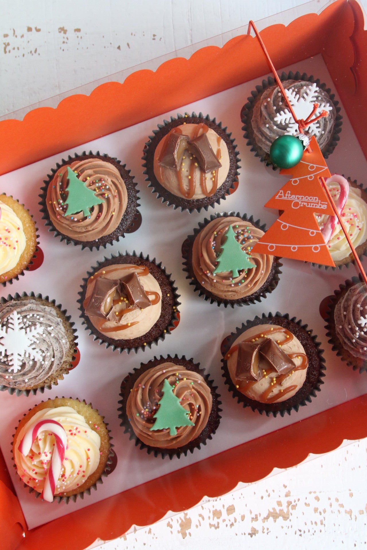 Box of Mixed Christmas Cupcakes