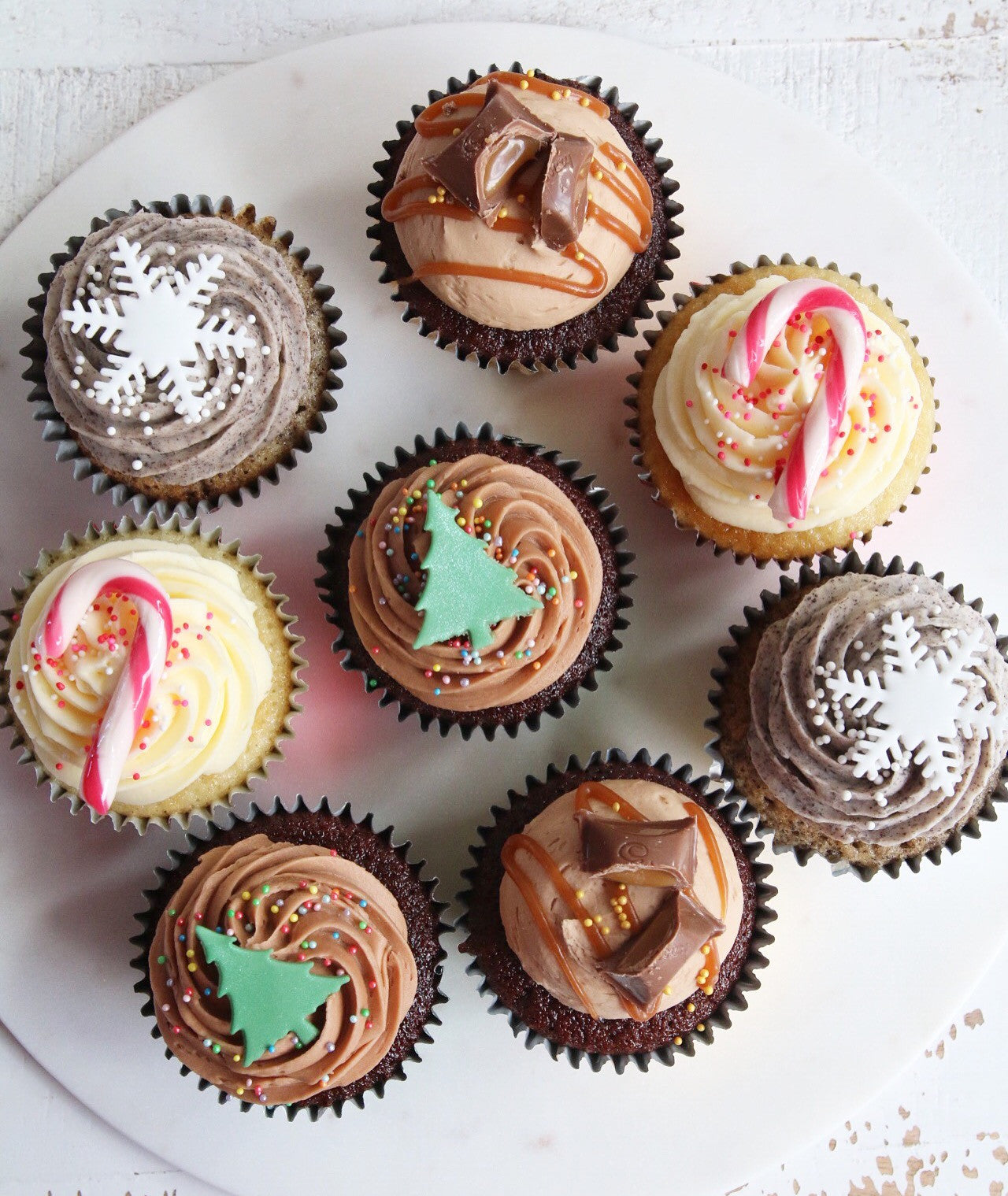 Box of Mixed Christmas Cupcakes