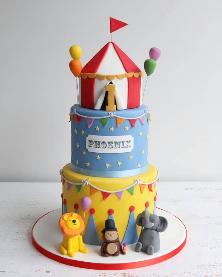 Circus 1st Birthday Cake