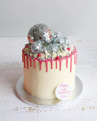 Disco Ball Buttercream Drip Cake