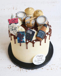 Drums and Favourite Things Drip Cake