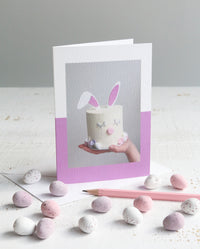 Easter Bunny Cake Photo Card with Mini Eggs