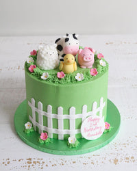 Farm Animal Buttercream Cake