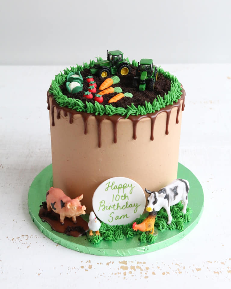 Farm Animal Drip Cake