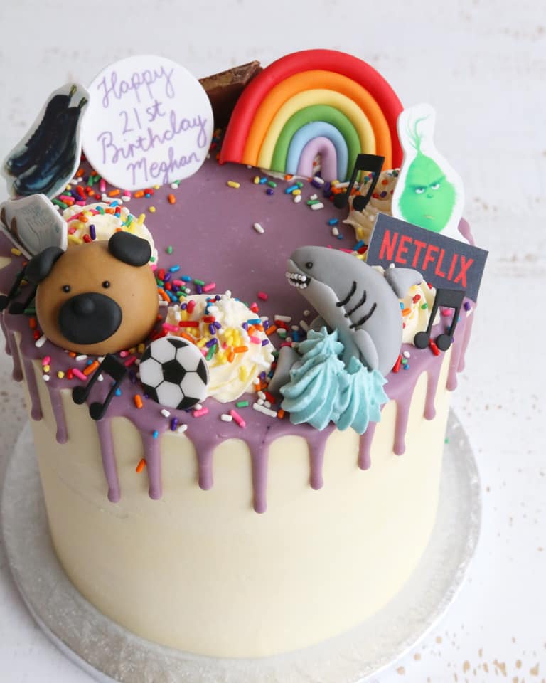 Purple Favourite Things Drip Cake