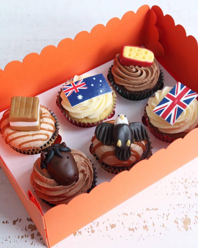 Favourite Things Cupcakes - Australia, UK, Horse, Cheese, Eagle