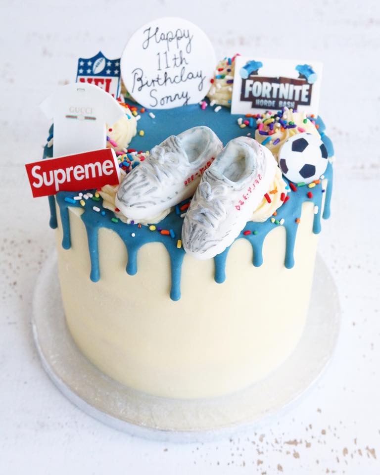 Favourite Things Football, Trainers, Fornite Drip Cake 