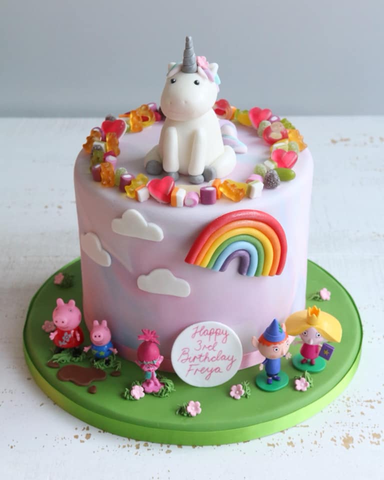 Fondant Unicorn & Character Cake