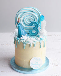 Frozen Marshmallow Drip Birthday Cake