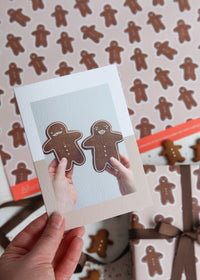 Gingerbread Man & Woman Christmas Card with Wrapping Paper
