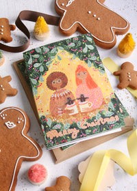 Girls with Gingerbread Mugs Card