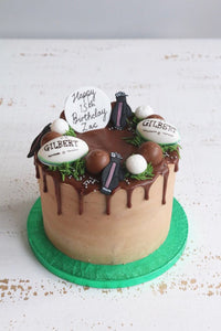 Rugby & Golf Buttercream Drip Cake