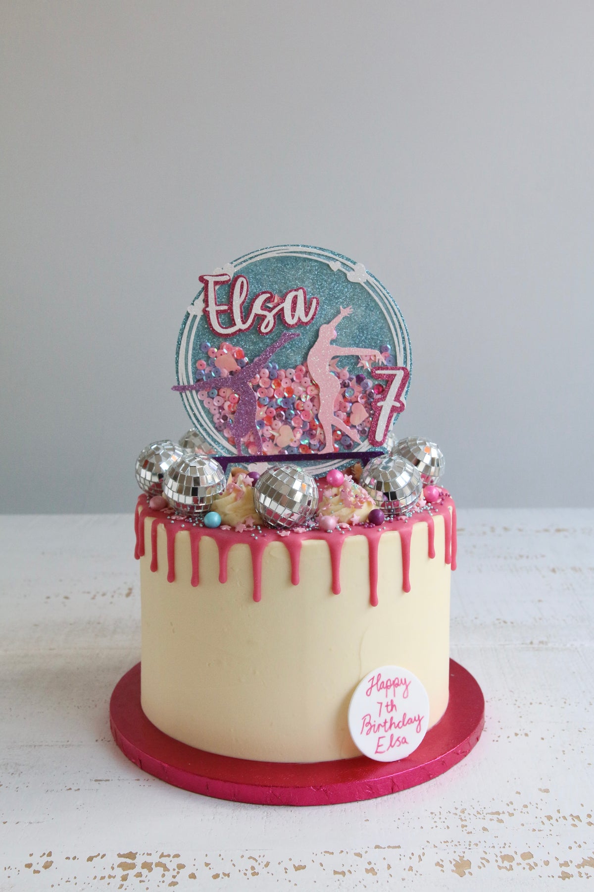 Gymnastic 7th Birthday Cake - Pink Cocoa