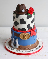 50th Birthday Hoedown Country Cowboy Cowgirl Cake