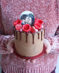 Mini Valentine's Rose Photo Cake