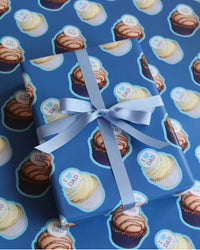 "I Heart Dad" Cupcake Wrapping Paper at Angle