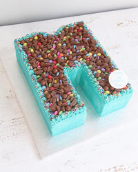 Letter M Buttercream Birthday Cake with Chocolates