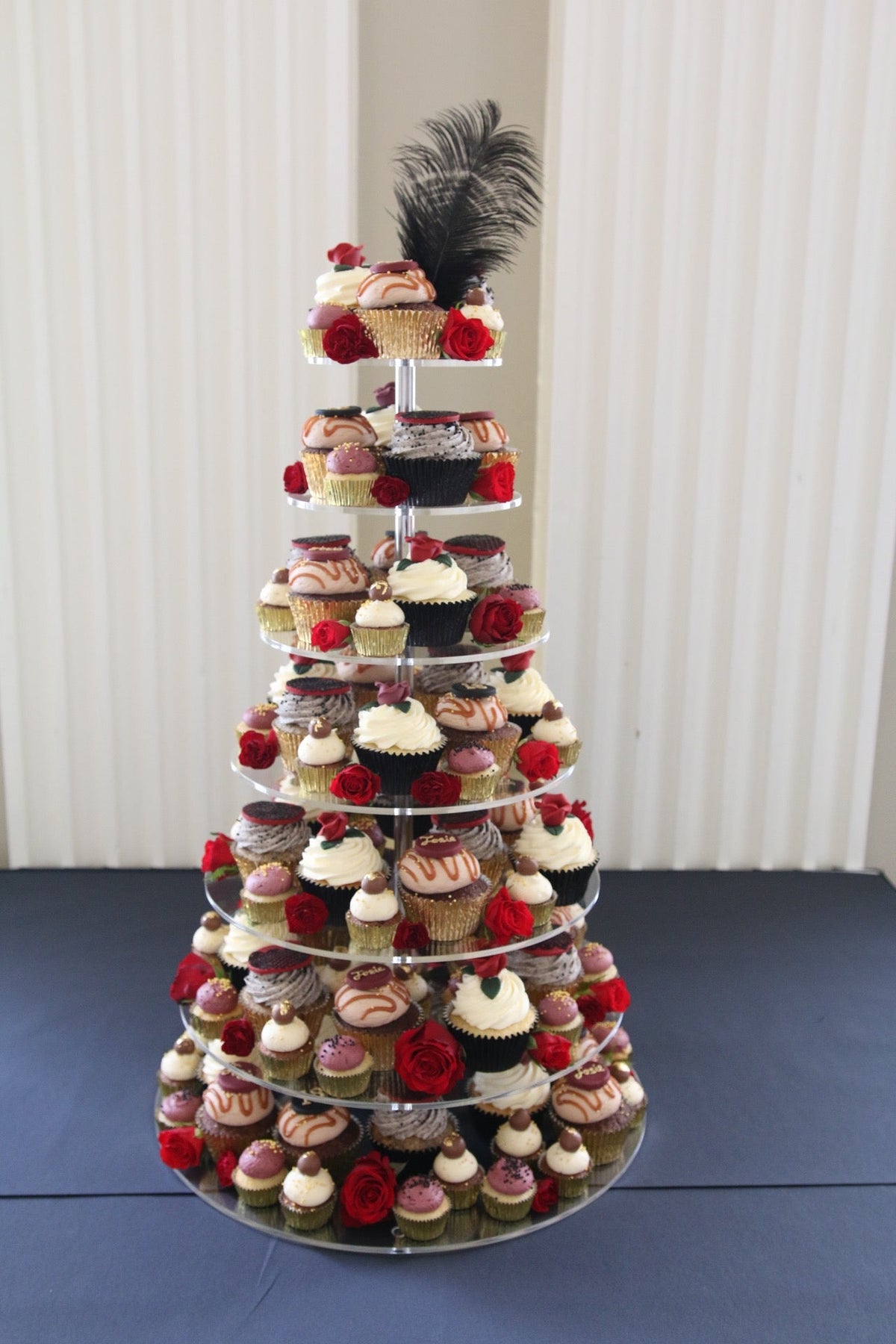 Red and Black Cupcake Tower