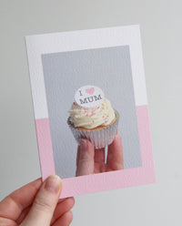 “I Heart Mum” Mother's Day Cupcake Photo Card