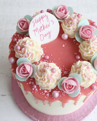 Mother's Day Roses Drip Cake Close Up