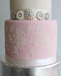 Wedding Cake Pink Lace Close Up