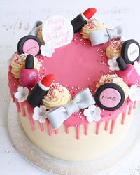 Make Up Cake with Nail Varnish, Eye Shadow and Lipstick